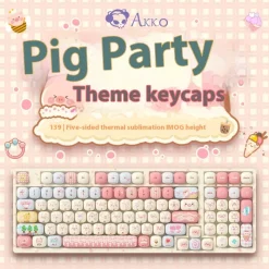 Kawaii Therapy Keyboards & Keycaps<Akko Pig Party Mog Design 139pcs Keycaps