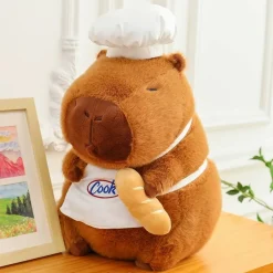 Kawaii Therapy Capybara | Cute Stuffed Animals<Capybara Chef Stuffed Animal with Bread Loaf (40cm)
