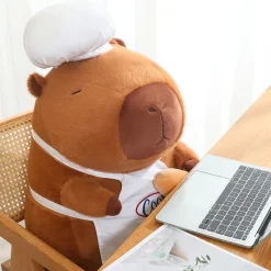 Kawaii Therapy Capybara | Cute Stuffed Animals<Capybara Chef Stuffed Animal with Bread Loaf (40cm)