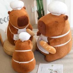 Kawaii Therapy Capybara | Cute Stuffed Animals<Capybara Chef Stuffed Animal with Bread Loaf (40cm)