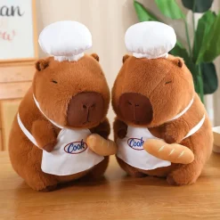 Kawaii Therapy Capybara | Cute Stuffed Animals<Capybara Chef Stuffed Animal with Bread Loaf (40cm)