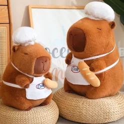 Kawaii Therapy Capybara | Cute Stuffed Animals<Capybara Chef Stuffed Animal with Bread Loaf (40cm)