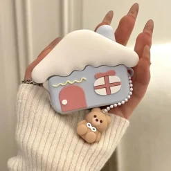 Kawaii Therapy Earphone Case<Cute Snow House Bear Protective Earphone Case