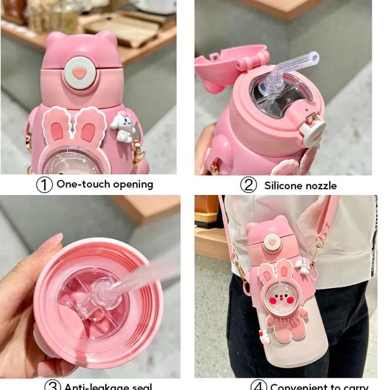 Kawaii Therapy Bottles<Kawaii Animal Style Pastel Thermos Bottle (520ml) – Limited Edition