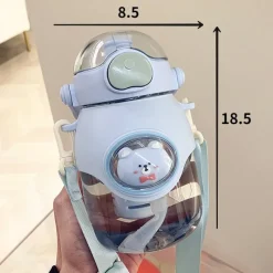 Kawaii Therapy Bottles<Kawaii Animal Style Pastel Straw Bottle (850ml)