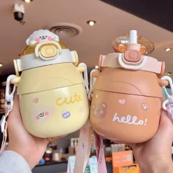 Kawaii Therapy Bottles<Kawaii Animal Style Thermal Straw Bottle – Limited Edition