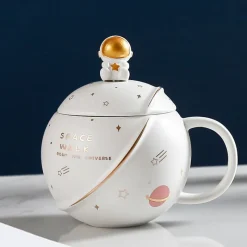 Kawaii Therapy Bottles<Kawaii Astronaut Space Ceramic Coffee Cup (400ml)