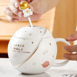 Kawaii Therapy Bottles<Kawaii Astronaut Space Ceramic Coffee Cup (400ml)