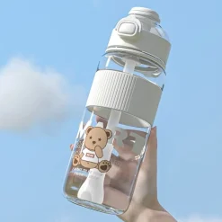 Kawaii Therapy Bottles<Kawaii Bear Boba Tea Straw Bottle (1100ml) – Limited Edition