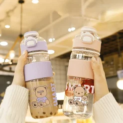 Kawaii Therapy Bottles<Kawaii Bear Boba Tea Straw Bottle (1100ml) – Limited Edition