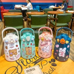 Kawaii Therapy Bottles<Kawaii Bear Bunny Sticker Style Bottle (1000ml)