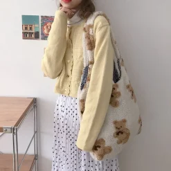 Kawaii Therapy Shoulder Bags | Animal Backpacks<Kawaii Bear Harajuku Style Tote Sling Bag