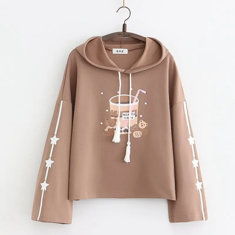 Kawaii Therapy Clothing<Kawaii Bear Milk Tea Harajuku Hoodie – Limited Edition