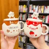 Kawaii Therapy Bottles<Kawaii Bear Peach Strawberry Ceramic Cup