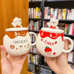 Kawaii Therapy Bottles<Kawaii Bear Peach Strawberry Ceramic Cup