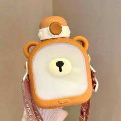 Kawaii Therapy Bottles<Kawaii Bear Square Straw Bottle (700ml) – Limited Edition