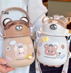 Kawaii Therapy Bottles<Kawaii Bear Thermal Flask Straw Bottle (800ml)
