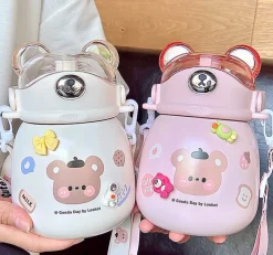 Kawaii Therapy Bottles<Kawaii Bear Thermal Flask Straw Bottle (800ml)