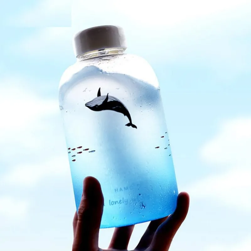 Kawaii Therapy Bottles<Kawaii Blue Whale Glass Bottle (600ml)