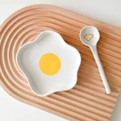 Kawaii Therapy Bottles<Kawaii Breakfast Egg Yolk Ceramic Plate Set