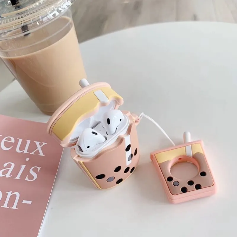 Kawaii Therapy Earphone Case<Kawaii Bubble Tea Earphone Protective Case