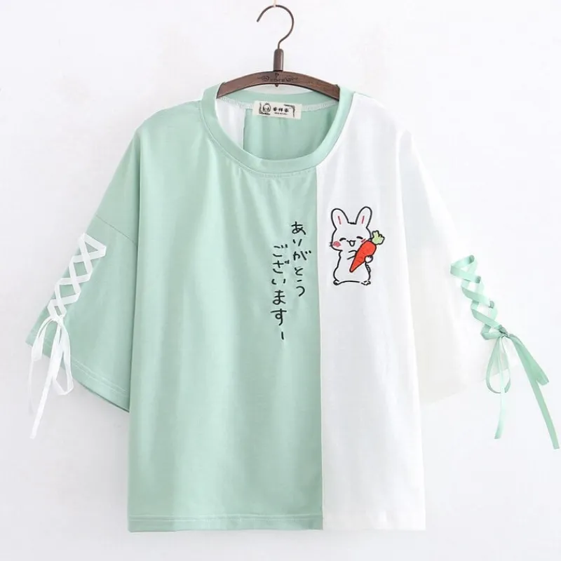 Kawaii Therapy Clothing<Kawaii Bunny Carrot Laced Harajuku Shirt
