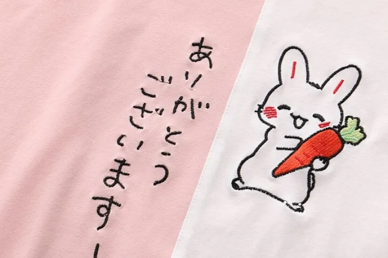 Kawaii Therapy Clothing<Kawaii Bunny Carrot Laced Harajuku Shirt