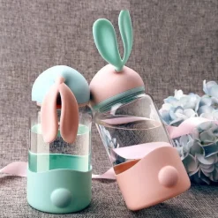 Kawaii Therapy Bottles<Kawaii Bunny Ears Glass Bottle (340ml)