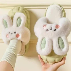 Kawaii Therapy Shoes | Slippers<Kawaii Bunny Ears Plush Slippers – Limited Edition