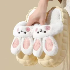 Kawaii Therapy Shoes | Slippers<Kawaii Bunny Ears Plush Slippers – Limited Edition