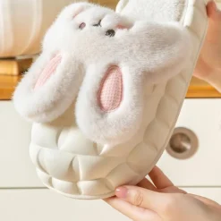 Kawaii Therapy Shoes | Slippers<Kawaii Bunny Ears Plush Slippers – Limited Edition