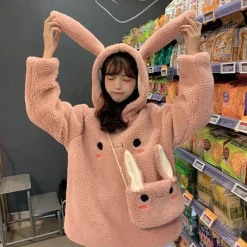 Kawaii Therapy Clothing<Kawaii Bunny Face Harajuku Hoodie – Limited Edition