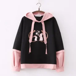 Kawaii Therapy Clothing<Kawaii Bunny Sakura Harajuku Hoodie – Special Edition
