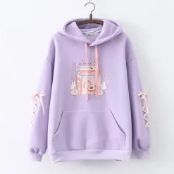 Kawaii Therapy Clothing<Kawaii Bunny Sweet Strawberry Hoodie – Limited Edition