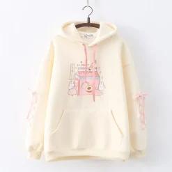 Kawaii Therapy Clothing<Kawaii Bunny Sweet Strawberry Hoodie – Limited Edition