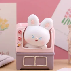 Kawaii Therapy Desk Organizers | Doll House<Kawaii Bunny TV Stationery Holder Doll – Limited Edition