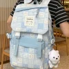 Kawaii Therapy Shoulder Bags | Preppy Backpacks<Kawaii Canvas Bear Plaid Harajuku Backpack – Special Edition