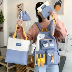 Kawaii Therapy Preppy Backpacks | Japanese Style Backpacks<Kawaii Canvas Ita Harajuku Backpack Set – Limited Edition