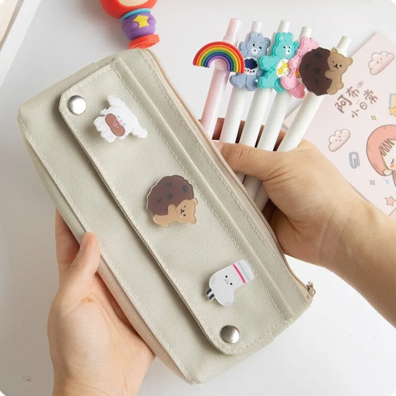 Kawaii Therapy Pencil Cases<Kawaii Canvas Style Pastel Pencil Case