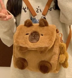 Kawaii Therapy Shoulder Bags | Animal Backpacks<Kawaii Capybara Plush Shoulder Bag – Limited Edition
