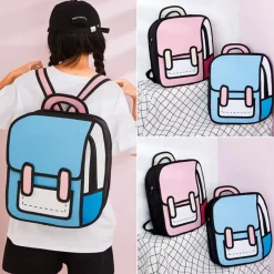 Kawaii Therapy Preppy Backpacks<Kawaii Cartoon 3D Canvas Backpack – Limited Edition