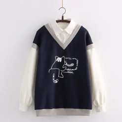 Kawaii Therapy Clothing<Kawaii Cat Fish Harajuku Style Sweater – Limited Edition