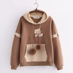 Kawaii Therapy Clothing<Kawaii Chocolate Bear Harajuku Hoodie – Limited Edition