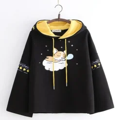 Kawaii Therapy Clothing<Kawaii Cloud Corgi Hoodie – Limited Edition