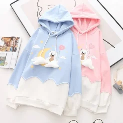 Kawaii Therapy Clothing<Kawaii Cloud Pastel Bear Harajuku Hoodie – Limited Edition