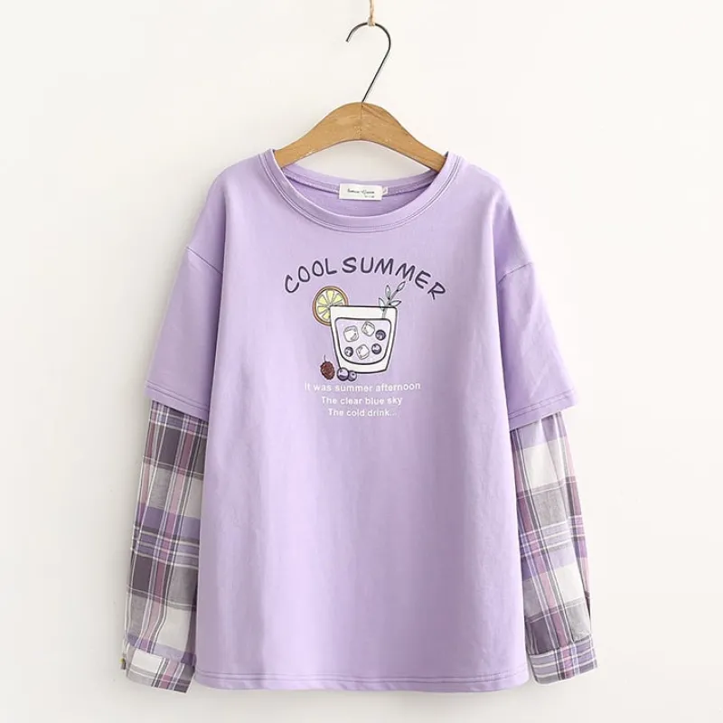 Kawaii Therapy Clothing<Kawaii Cool Summer Two-Piece Long Sleeve Shirt