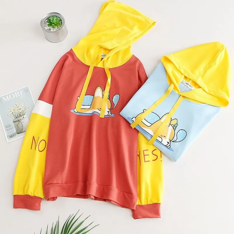 Kawaii Therapy Clothing<Kawaii Corgi Pastel Hoodie – Limited Edition