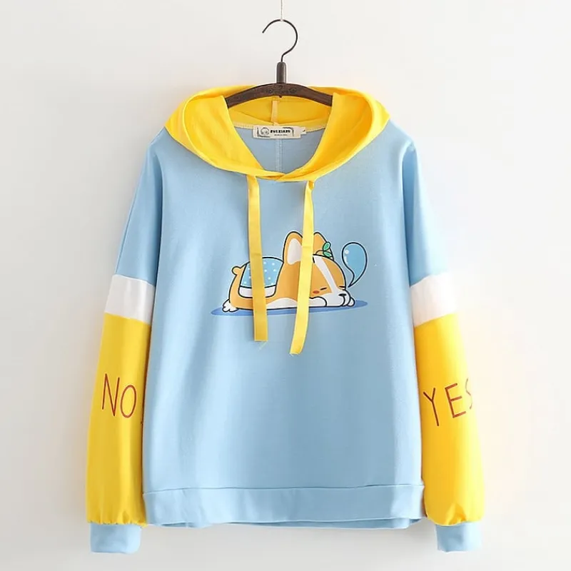 Kawaii Therapy Clothing<Kawaii Corgi Pastel Hoodie – Limited Edition