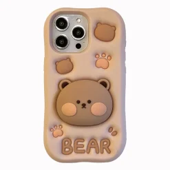 Kawaii Therapy Phonecase<Kawaii Cute Bear Silicone 3D Phone Case – Limited Edition