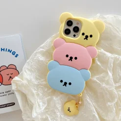 Kawaii Therapy Phonecase<Kawaii 3D Bear Phone Case – Limited Edition